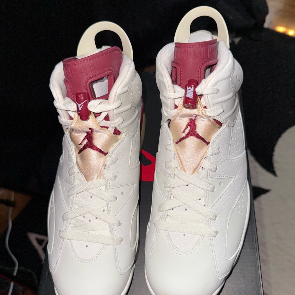 Jordan White and Burgundy Sneakers